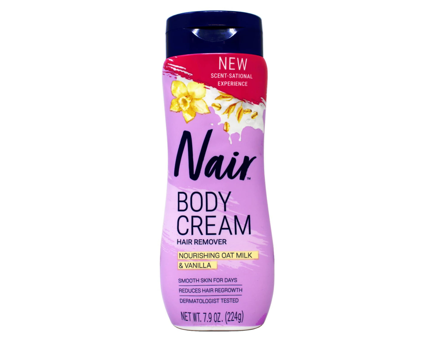 Nair Body Cream Hair Remover, Nourishing Oat Milk & Vanilla, Dermatologist Tested, 7.9 oz (Pack of 3)