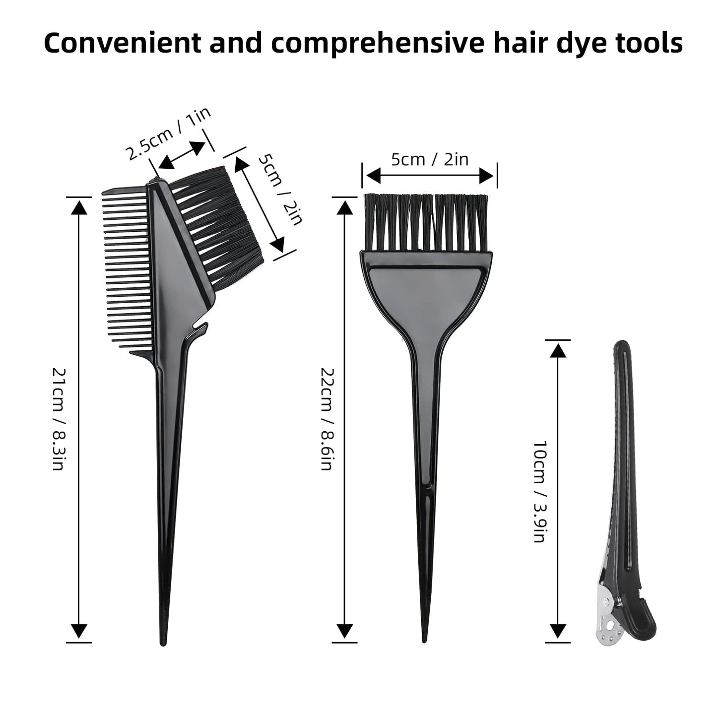 ROOHUA 16 Pieces Hair Dye Coloring Kit- Hair Tinting Bowl, Hair agitator, Dye Brush, Ear Cover, Hairpin, Hair Coloring Cape For Hair Dye Tools