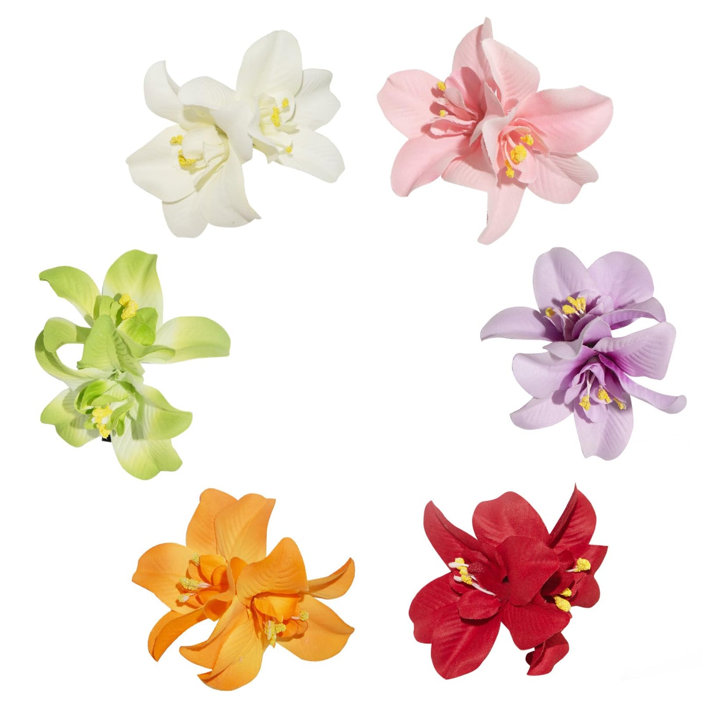 Generic 6 Colors Artificial Flower Hair Clips, Bohemian Flower Hairpin Hawaiian Hairpin for Seaside Holiday, 3.5 Inch Bridal Hair Bobby Pins Headwear for Women Girls(Twin Flowers)