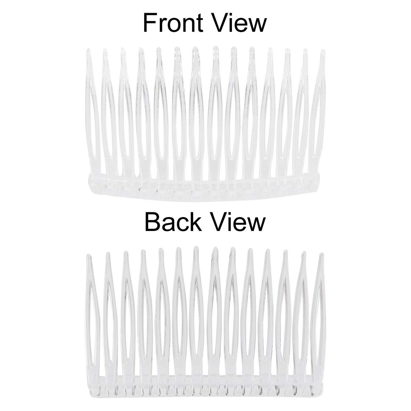 Lawie 20 Pack Clear Small Plastic Hair Side Comb With Long Teeth Thin Fine Gray Hair Pins White Mini Barrettes for Women Bridal Wedding Veil Decorative DIY Craft Headpiece French Twist Bun Accessories