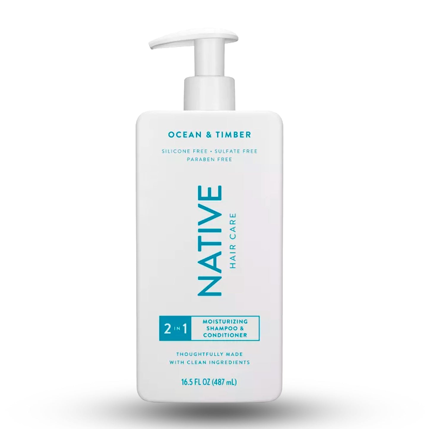 Native - 2-in-1 Shampoo & Conditioner Ocean & Timber - Contain Naturally Derived Ingredients | All Hair - Silicone, Sulfate and Paraben Free - Full & Thick - 16.5 FLOz - Pack Of 01