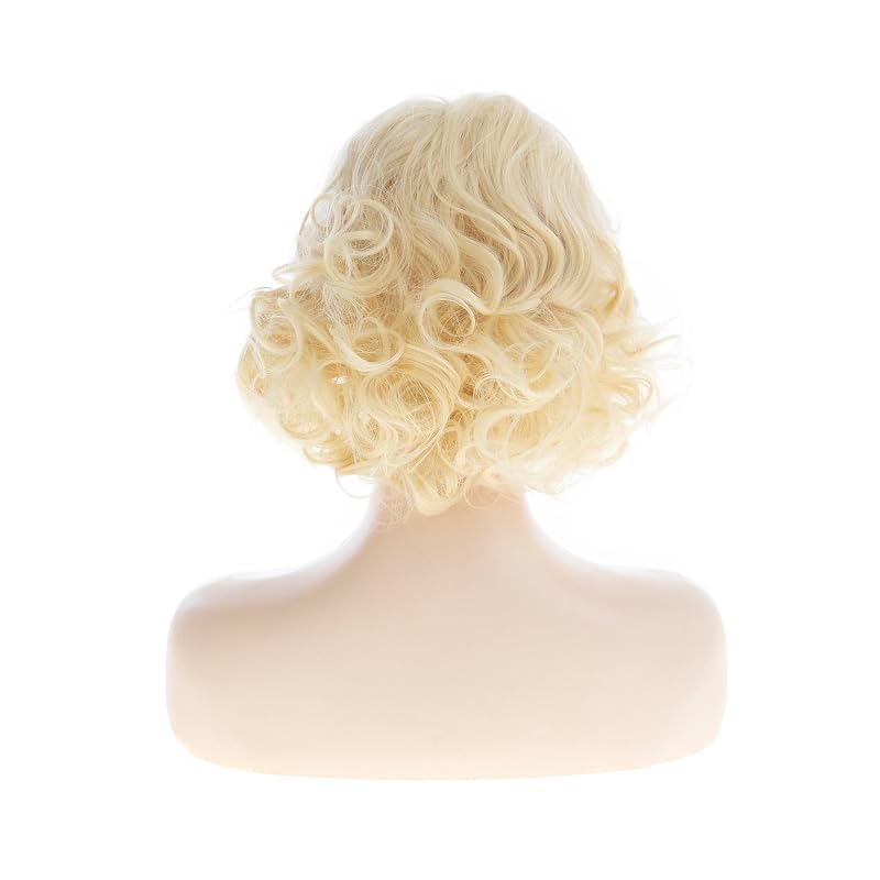 Sallcks Short Blonde Curly Wig for Women – Cosplay Party Costume (Variation: Blonde)