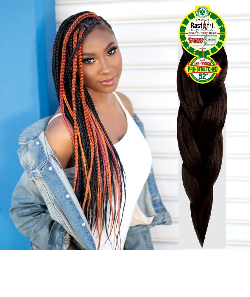 Dark Brown 24-Inch Pre-Stretched Braiding Hair - Silky Braid 5 Pack