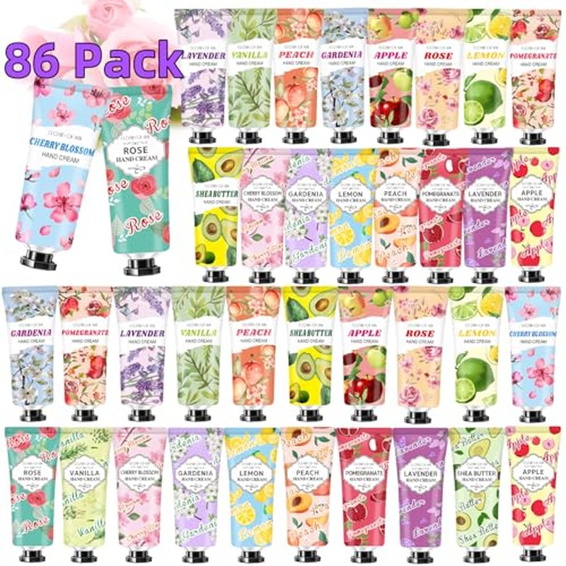 86 Pack Hand Cream Bulk Gifts for Women,Teen Girls,Easter Basket Stuffers,Mothers Day Gifts,Teacher Appreciation Gifts,Nurses Gifts ,Natural Plant Fragrance Travel Size Lotion for Dry Cracked Hands