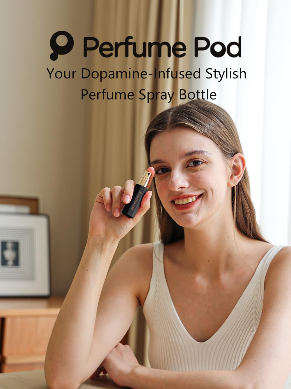 Perfume Pod Refillable Perfume Atomizer, Bottom Filling Fragrances Perfume Bottle, Mini Cologne Dispenser, Travel sized, Portable Sprayer for Women Men, Gift (FLORA01, BLACK)