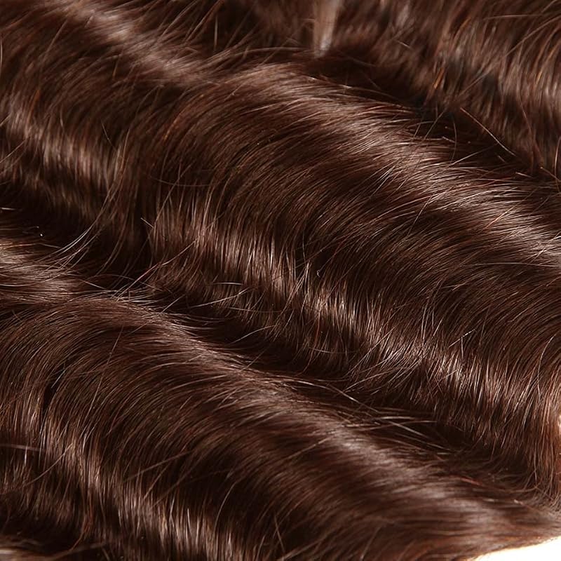 MAMART Deep Wave Human Hair Bundles #4DP / 08 10 12 Dark Brown Chocolate Wavy Hair Extensions
