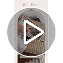 Decorative Storage Boxes with Lid - Natural Rattan, Set of 2, 14x8x4 in
