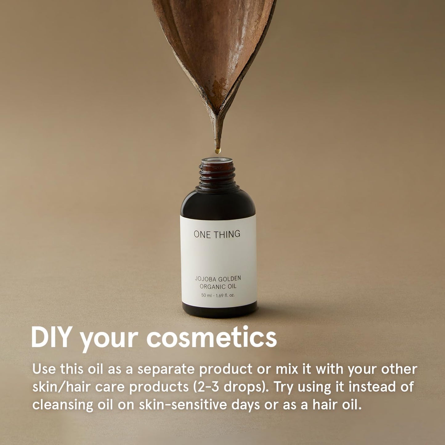 ONE THING Jojoba Golden Organic Oil 1.69 Fl Oz | Moisturizing Natural Oil for Face Body Hair Nails Dry Rough Skin | Cold Pressed, Unrefined | Refine Pores, Barrier Repair, Exfoliate | Korean Skincare