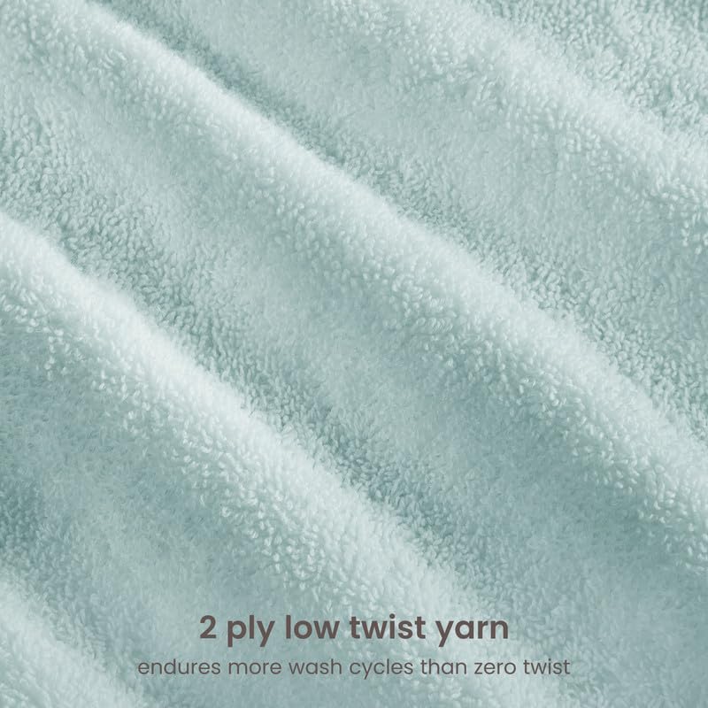 Organic Cotton Towel Set - 6 Pieces Seafoam, 700 GSM Plush & Absorbent