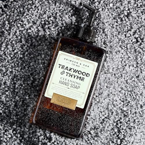 Body Prescriptions Crimson & Oak Men's Deep Cleansing Hand Soap with Pump Dispenser, 17 Fl Oz (Pack of 1), Teakwood & Thyme