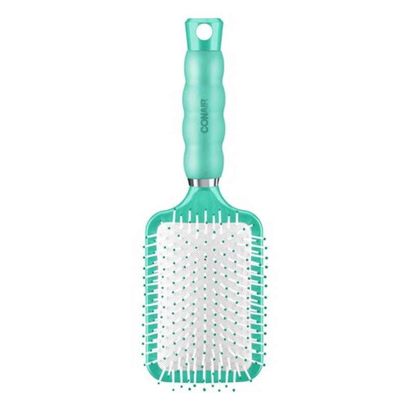 Conair Gel Grips Paddle Brush, Size B, Pink & White, 1 Count
