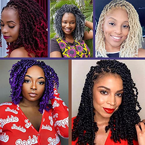 Spring Twist Braiding Hair 14 Inch Black 1B - Pack of 6, Natural Look