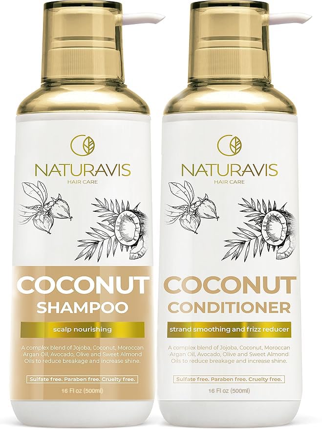 Coconut Shampoo & Conditioner Set - Sulfate & Paraben Free, Hydrating for Curly Hair - Variations of Coconut