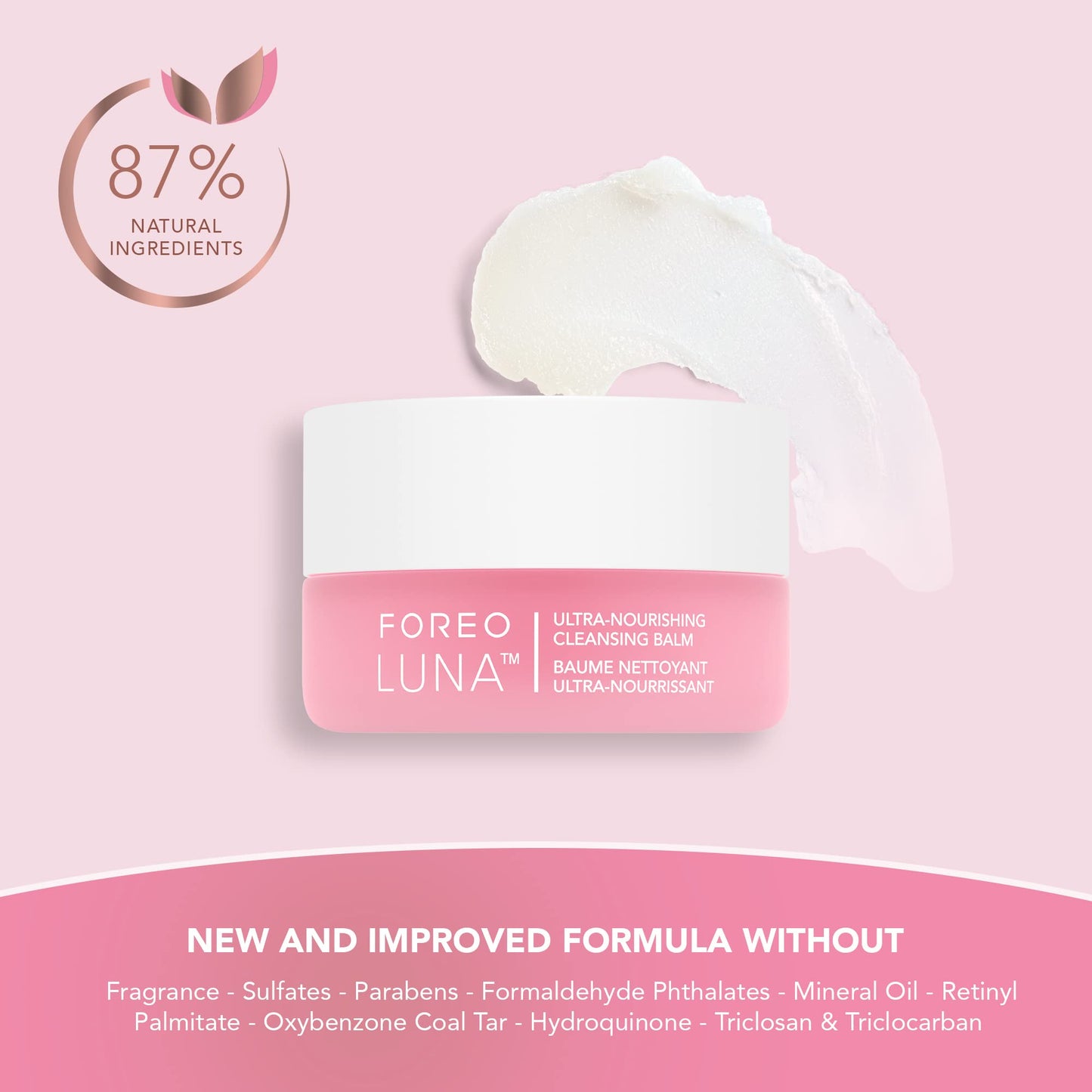 FOREO LUNA Nourishing Cleansing Balm - Gentle Waterproof Makeup Remover - Waterless Oil Cleanser - Eye Makeup Remover - Vegan - Cruelty & Fragrance-Free, Eco-Friendly - 0.5 fl.oz