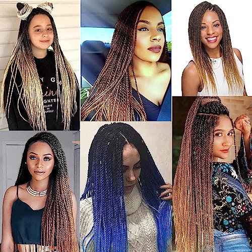 Senegalese Twist Crochet Hair 22 Inch - 9 Packs, Pre-Looped, Natural Look, for Protective Styles - T1B/30/27