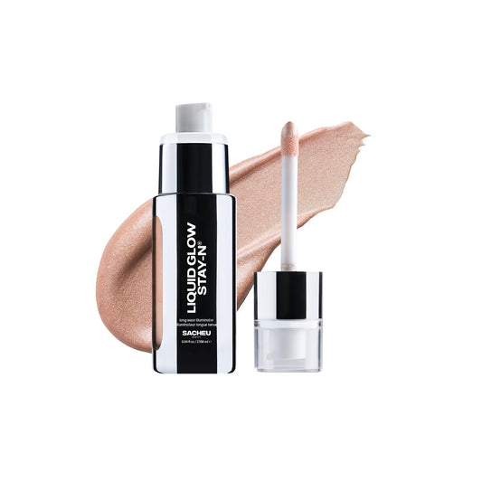 Sacheu Liquid Glow STAY-N Liquid Highlighter & Illuminator Makeup — 30ml Long Lasting Luminous Glow Lightweight Dewy Finish, Aura Glow