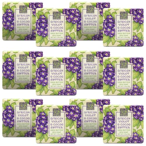 Greenwich Bay Botanical Guest Soap Set - 12 Mini Travel Bars, Individually Wrapped