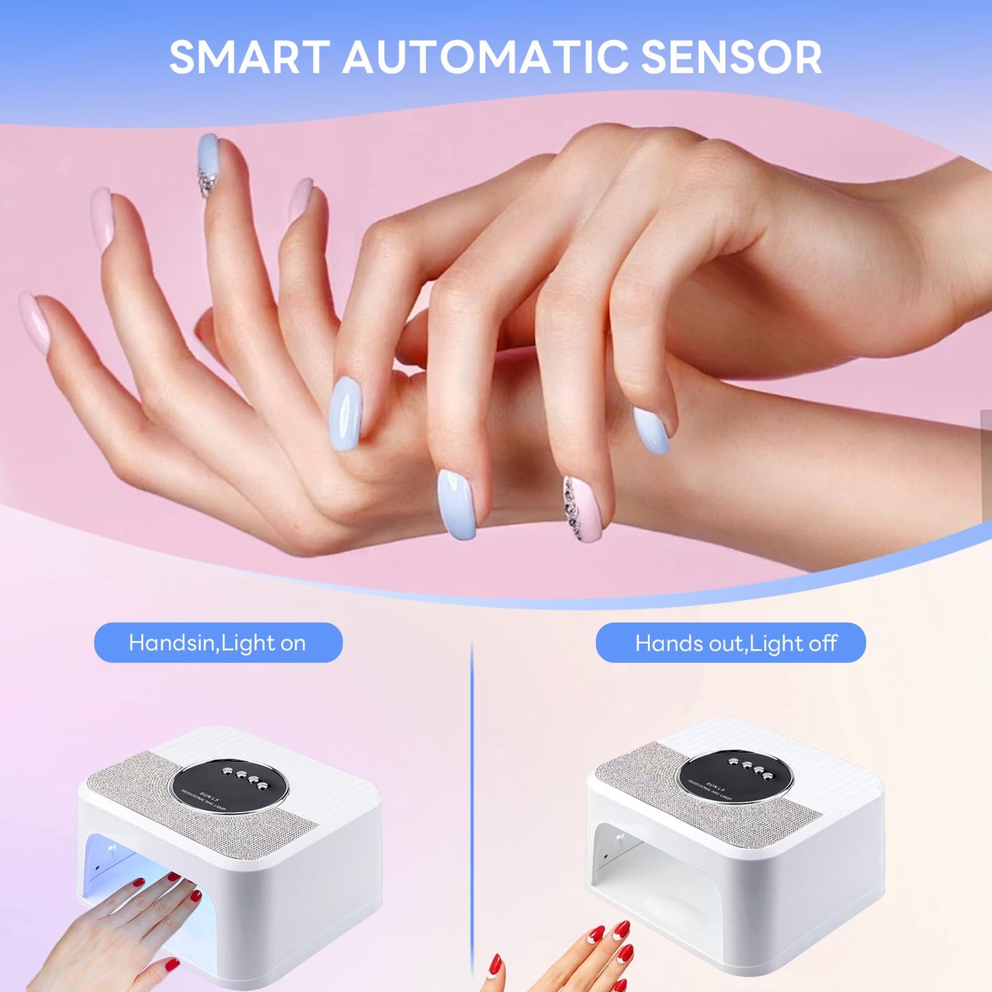 268W Super Power Nail Lamp, Professional Fast Drying, LED UV Dual Light Source, 45 Lamp Beads (L5)