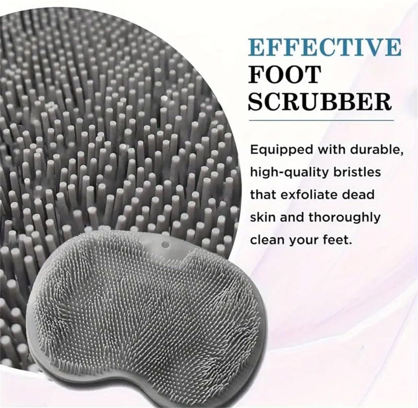 Solespa – Hands-Free Silicone Foot Scrubber Mat, Solespa Foot Scrubber, Non-Slip Suction Cups, Drain Holes, Easy to Clean Mats – Relieves Foot for Shower (Grey)