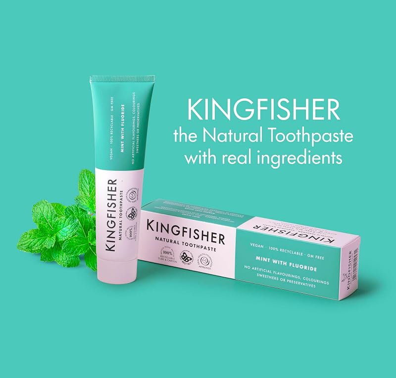 Mint Toothpaste 100 ml with Fluoride for Adults - Kingfisher