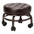 Rolling Pedicure Stool on Wheels - Dark Brown, 13.39" Seat (ET28501) by Elitzia