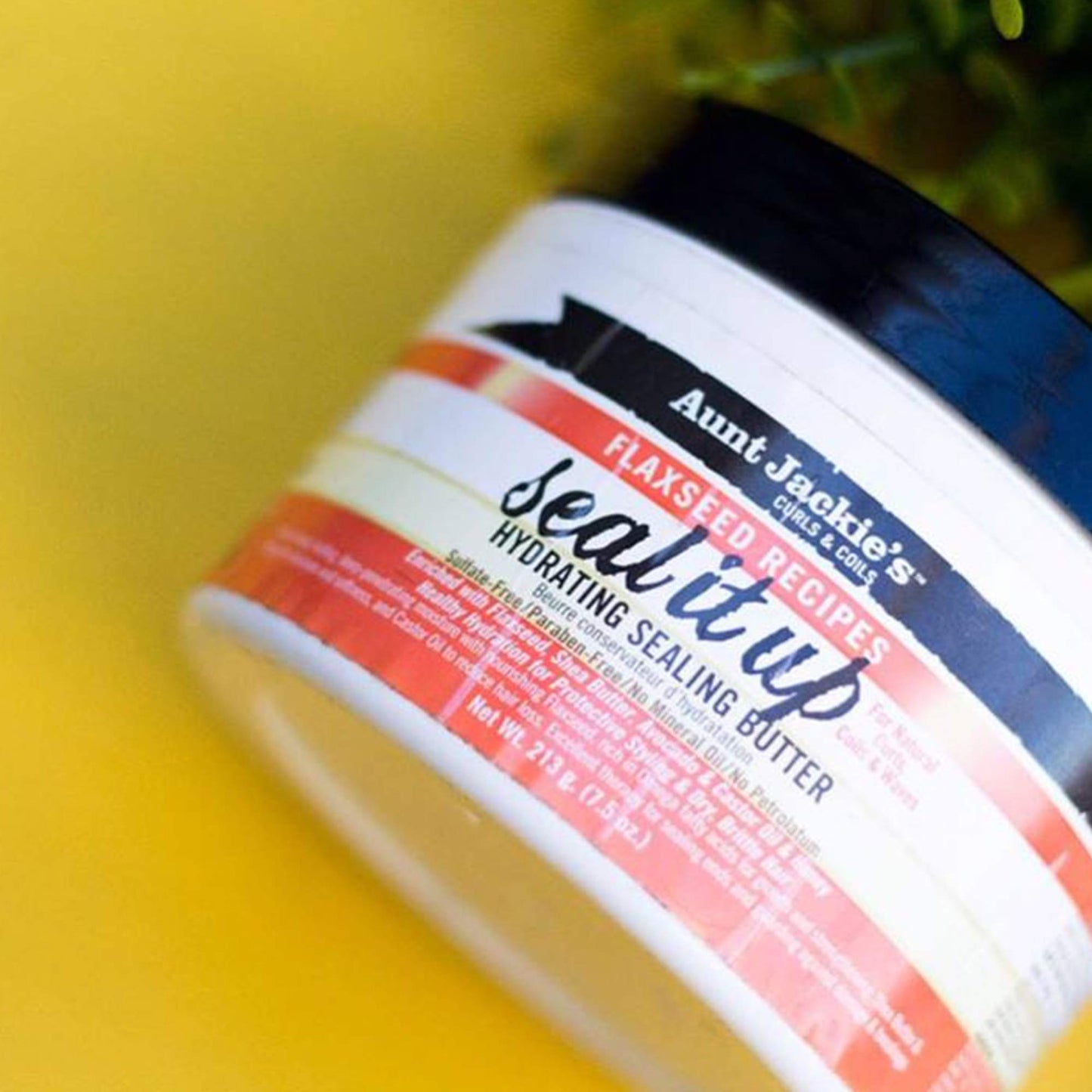 Aunt Jackie's Flaxseed Recipes Seal It Up Hair Hydrating Sealing Butter, Healthy Hydration for Protective Styling and Dry, Brittle Hair, 7.5 oz