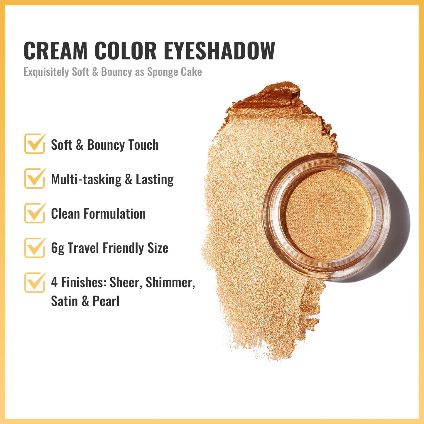 Oulac Cream Eyeshadow also for Highlighter Large Capacity Highly Pigmented Eye Shadow Waterproof &Long Lasting with Moisturizing Formula, Shimmer Glitter Eye Makeup. 6g.P05+17