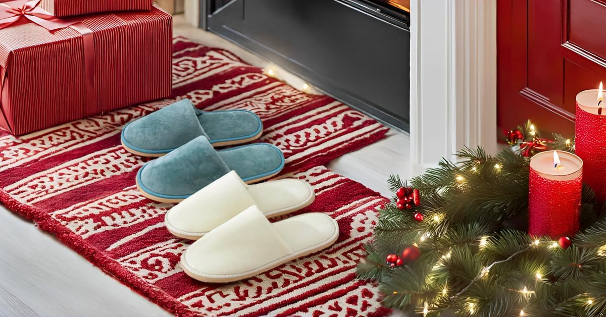 Non-Slip Disposable Slippers - 2-6 Pairs, Washable Velvet Closed Toe for Guests, Hotel & Spa