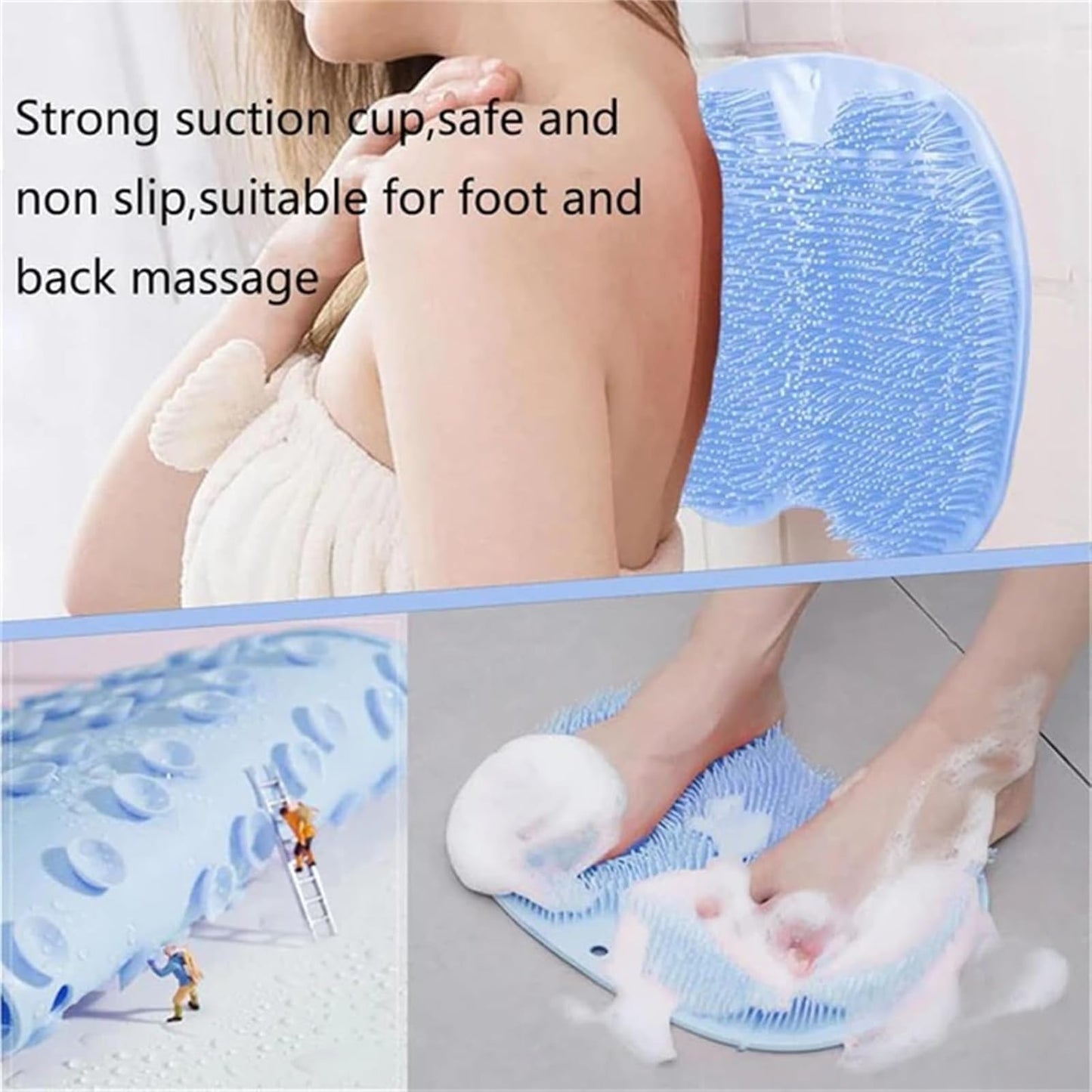 Solespa – Hands-Free Silicone Foot Scrubber Mat, Solespa Foot Scrubber, Non-Slip Suction Cups, Drain Holes, Easy to Clean Mats – Relieves Foot for Shower (Grey)