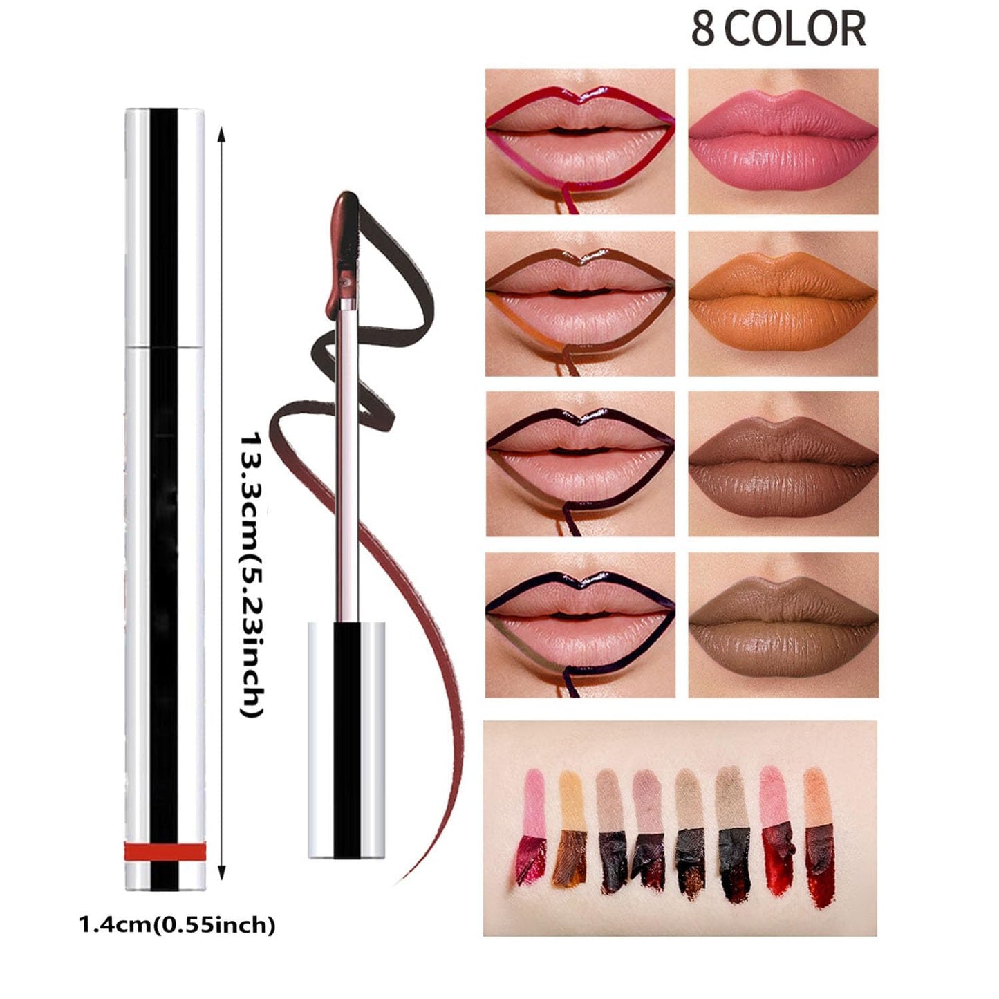 Kassaria Lip Stain, Peel Off Non-Stick Cup Matte Waterproof Longwear Liquid Lipliner, No Smudging, For All Skin Type (#04)
