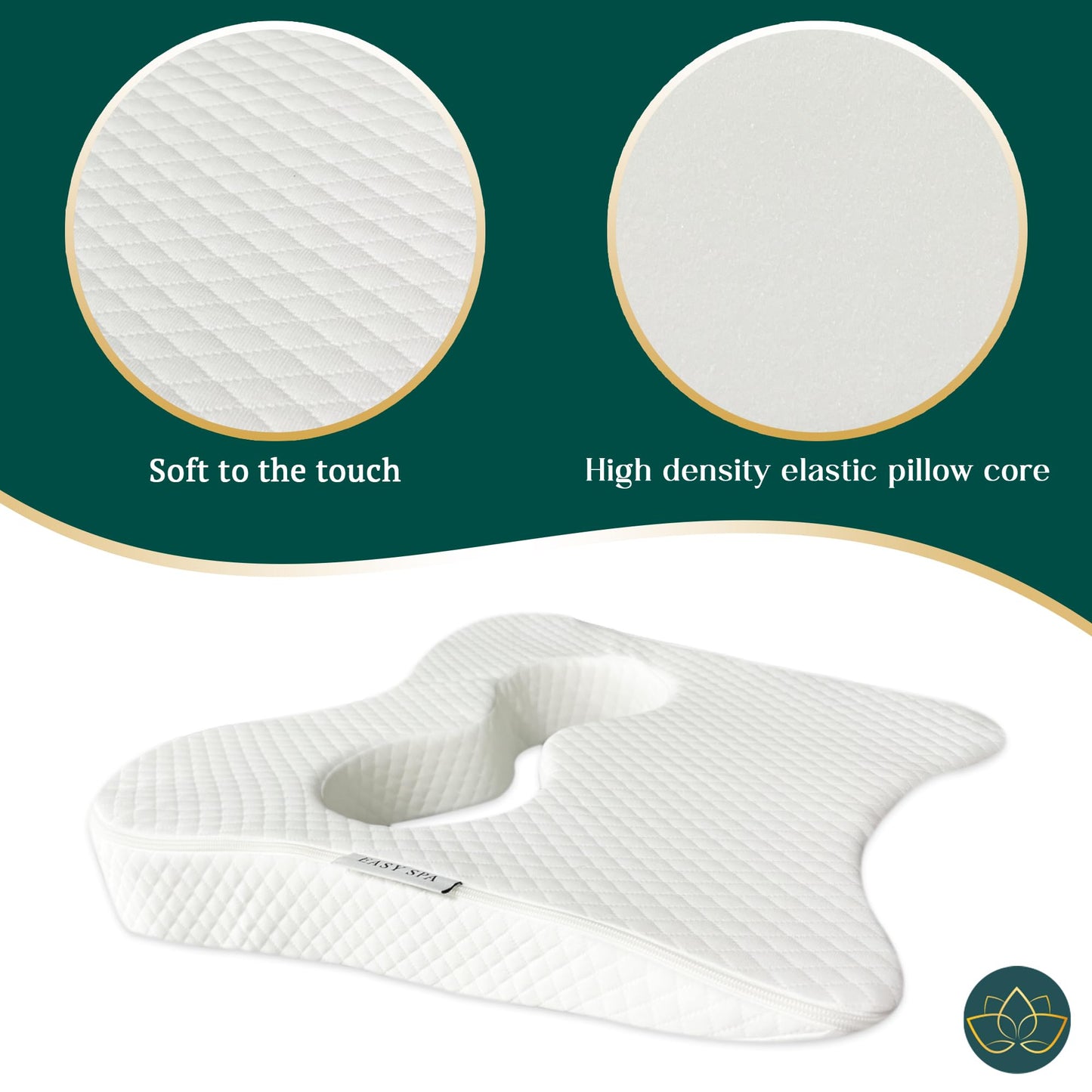 EASY SPA Massage Table Breast Pillow, Massage Table Pillow, Wedge Cushion,Bust Sizes(AA-C), Prone Pillow for After Breast Surgery