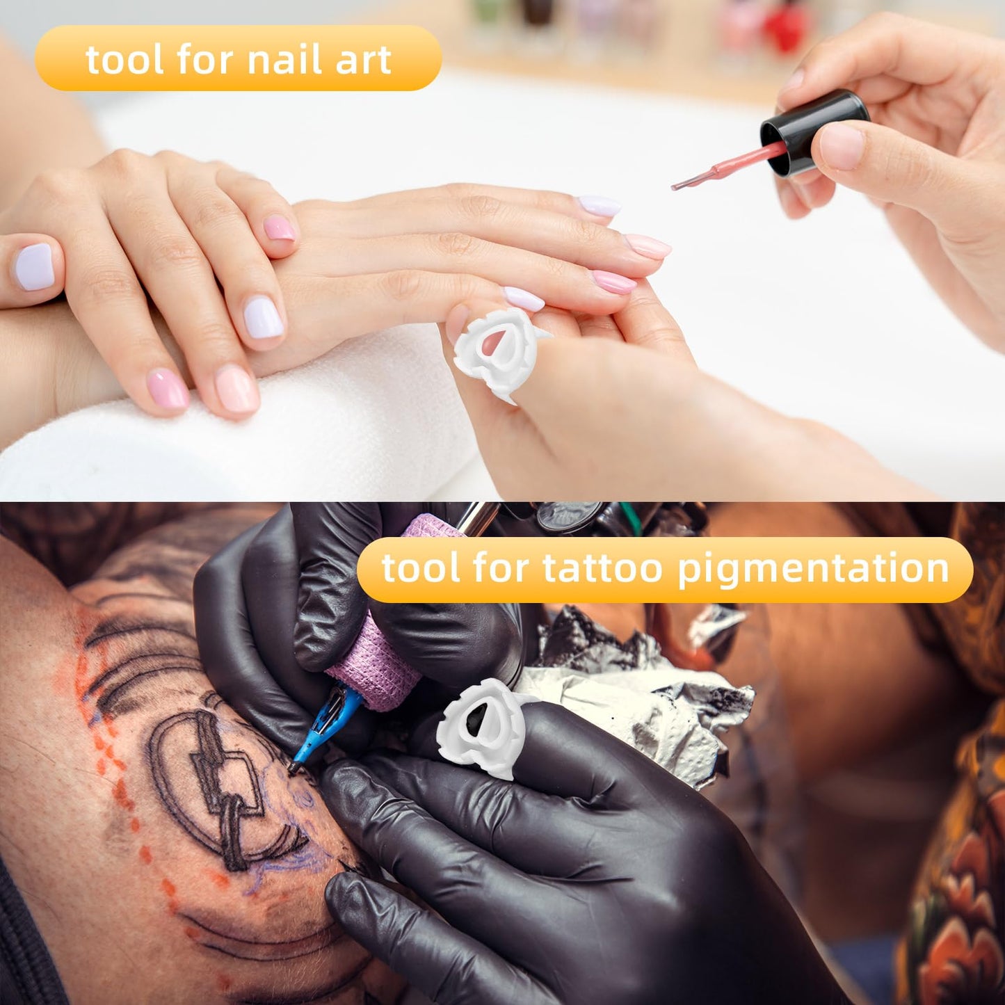 300PCS White Glue Rings for Eyelash Extension,Lovely Heart Shape Rings for Lashes,Disposable Lash Glue Holder for Lash Extension Makeup Plastic Nail Supplies (White-h, Heart - shaped)