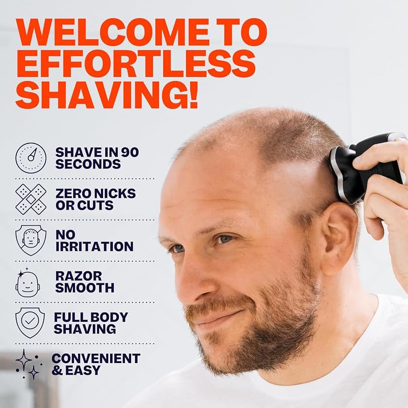 FlexSeries Pro Head & Body Electric Shaver for Men - IPX7 Wet Dry, 5-Attachment Kit