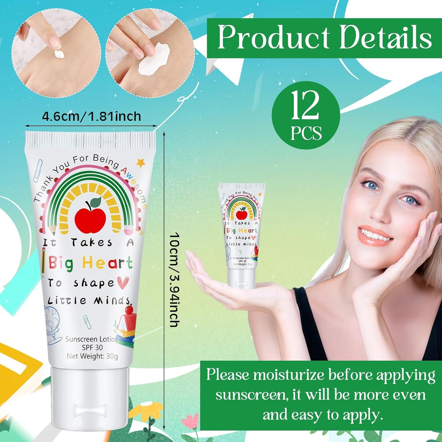 12-Pack SPF 30 Mini Sunscreen Lotion - Travel Size, Water Resistant, Perfect for Wedding Favors & Summer Gifts