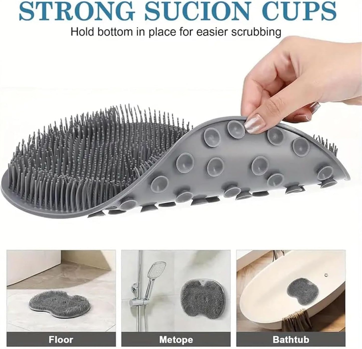 Solespa Hands Free Silicone Foot Scrubber Mat, Solespa Foot Scrubber, for Clean Men and Women with Suction Cup(Green)