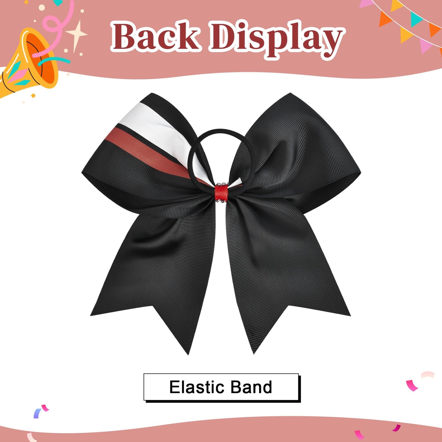 12PCS Cheer Bows Bulk Glitter Cheerleading Bows Girls Hair Bows Cheer Bows Elastic Band Ponytail Holder for Cheerleaders Teen Girls College Sports Competition