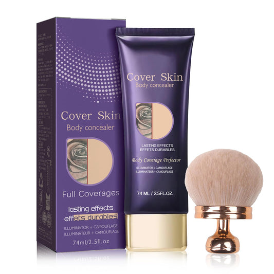Beauty Body Coverage Perfector Waterproof, Leg & Body Makeup, All Over Complexion Perfector with Brush, Tattoo Makeup Cover Up Waterproof(1)