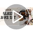 Amber Glass Jars with Lids Set - 60 Pcs 2oz Storage Jars with Labels & Spatulas - Amber