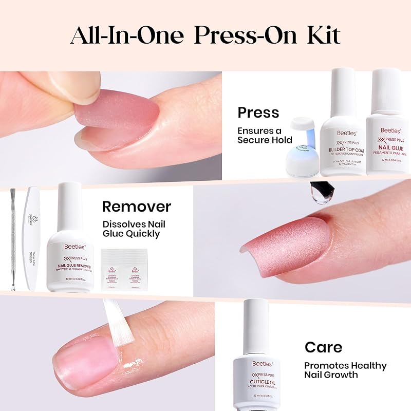 Beetles Cat Eye Nails Kit A - Galaxy CatEye Medium Almond Press On Nails, 224Pcs