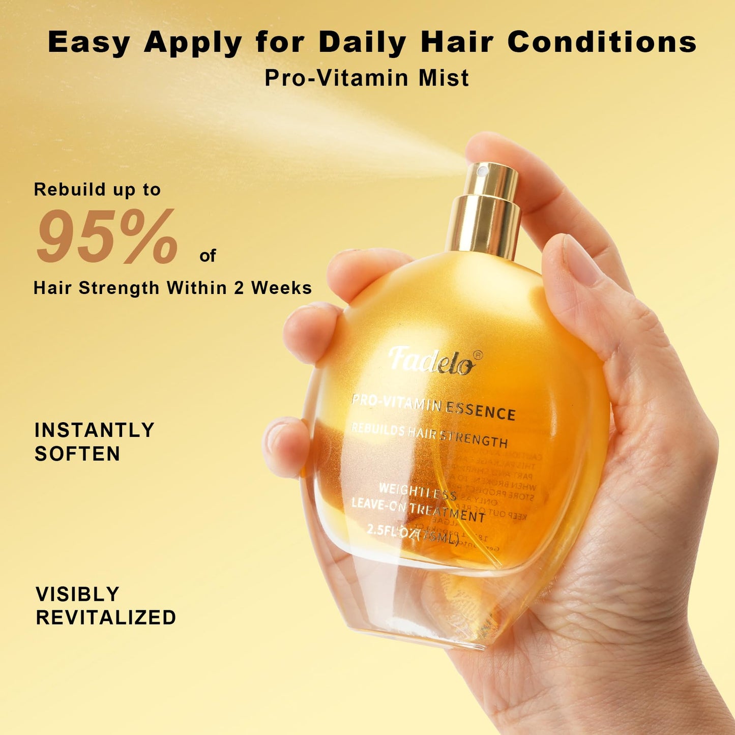 Floral Hair Perfume, Delicate Hair Fragrance with Vitamin Essence B5, Natural Hair Perfume Oil for Damaged Hair, Leave-In Nourishes and Moisturizes Hair Shine Spray, 2.5Fl Oz (75ML) (Floral)