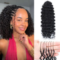12in Black Feather Crochet Hair Extensions - 100 Strands Miracle Pre-Separated Deep Wave