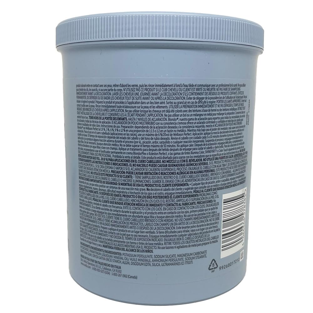 Blondor Multi Blonde 7 Powder Lightener Blondor Bleach Powder 800 grams and M Hair Designs Tint Brush (Bundle)