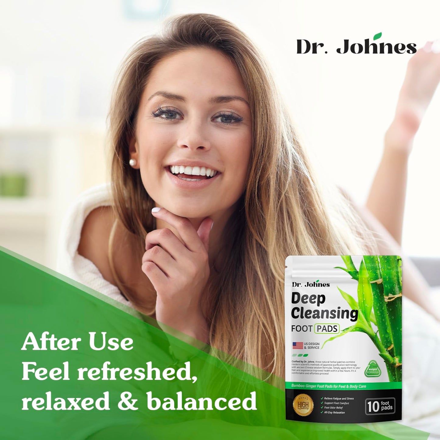 Deep Cleansing Premium Foot Pads: Natural Ginger and Bamboo Foot Care Patch (White)