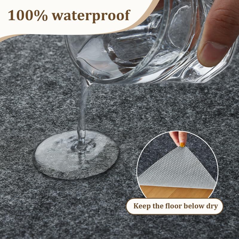 SUFOR 9x12 ft Grey Non-Slip Rug Pad - Dual Surface Felt & Rubber Backing, Cushioned Floor Protector for Hardwood & Carpet