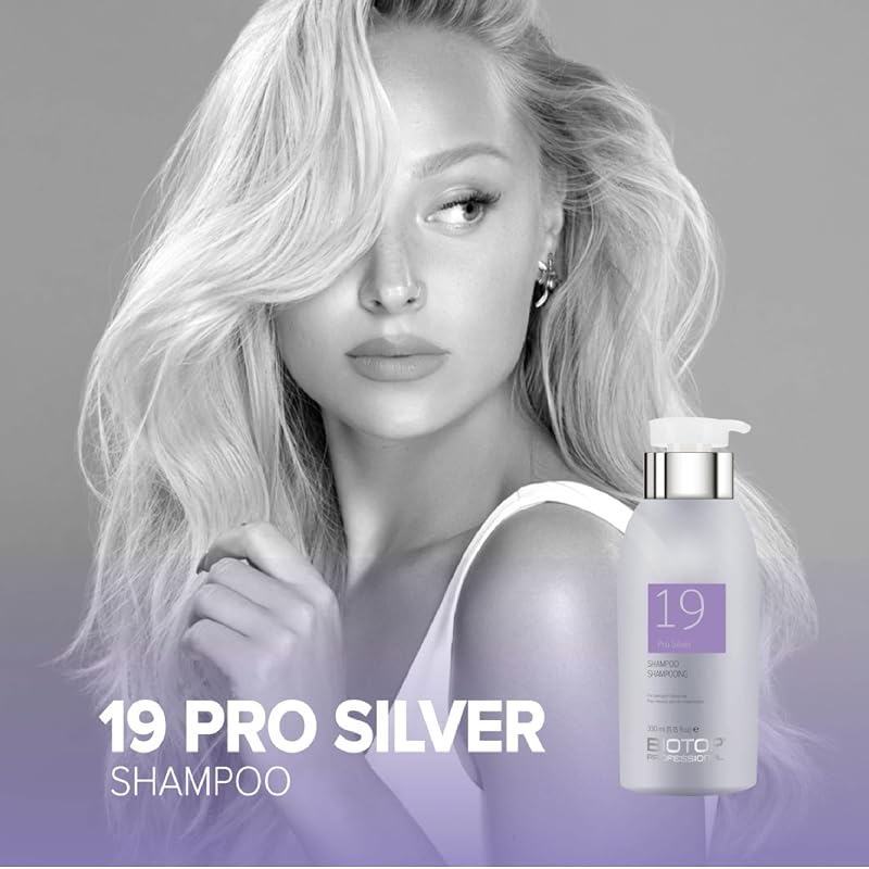 Biotop Professional 19 Pro Silver Shampoo 8.45 Fl Oz - Neutralizes Yellow Brassy Tones