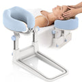 Airhop Adjustable Massage Headrest for Bed - 5"-18" Height, Soft Memory Foam Face Cradle (Blue)