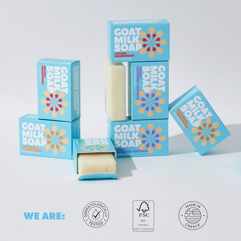 Goat Milk Soap Bar Set – 8 Bars in Four Scents (Greece)