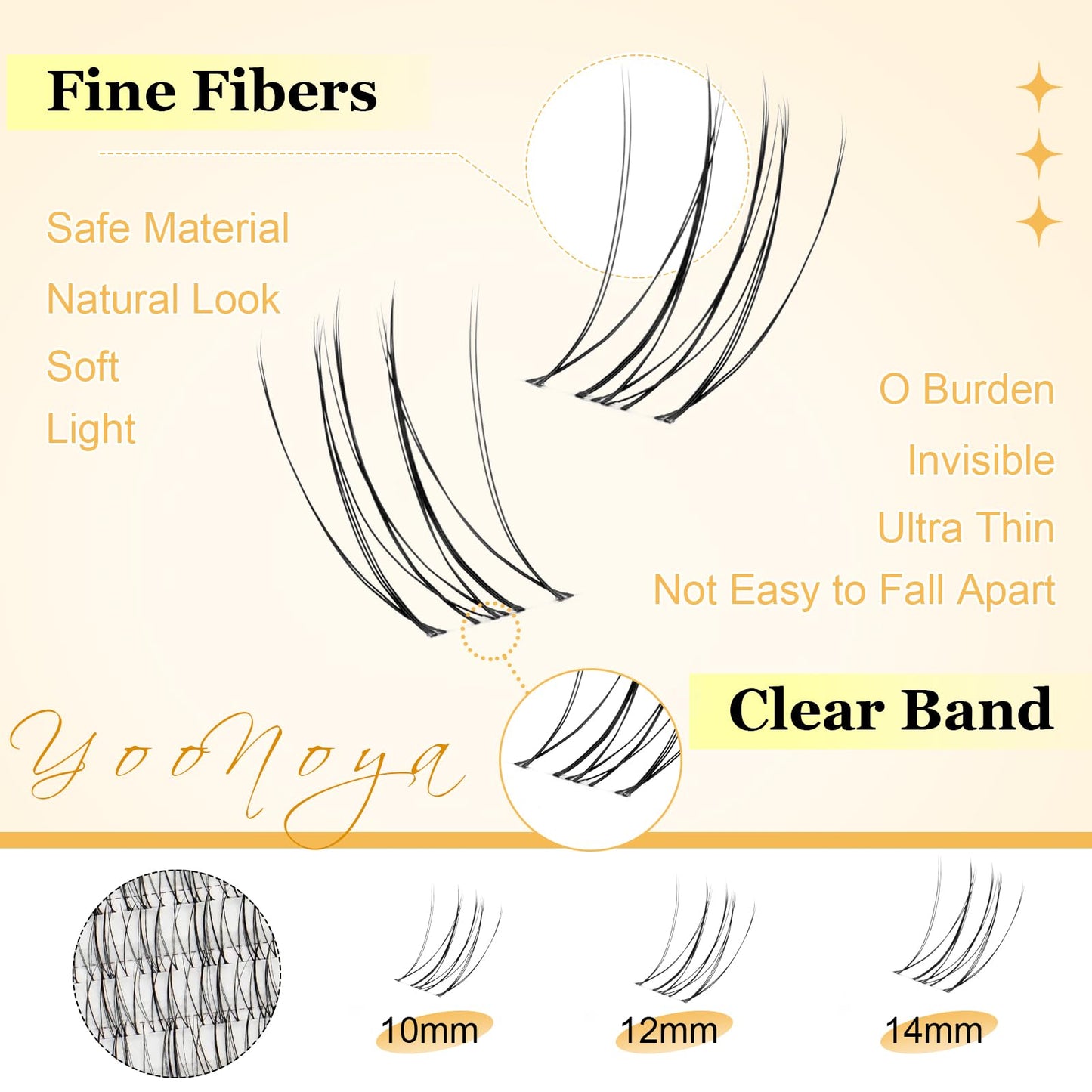 YOONOYA Wispy Cluster Lashes 154 Pcs 10-14mm Mix Lashes Eyelash Clusters C Curl Cluster Eyelash Extensions Natural Wispy lash clusters Reusable Individual Lash Extension (QY-10-14mm - Mix)