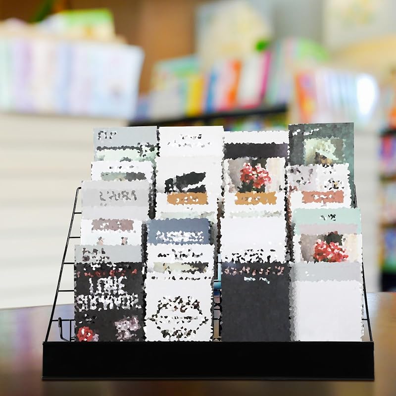 6-Tier Wire Countertop Magazine Rack - Black 15 x 29.5 x 22.5 in Display Stand