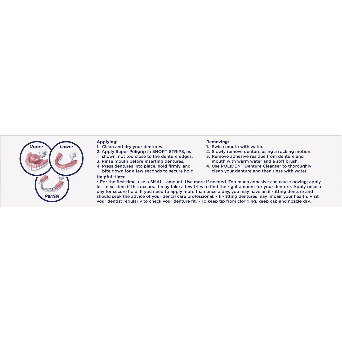 Super Poligrip Extra Care Denture Adhesive Cream, Zinc Free Denture Cream - 2.2 Ounce (Pack of 4)